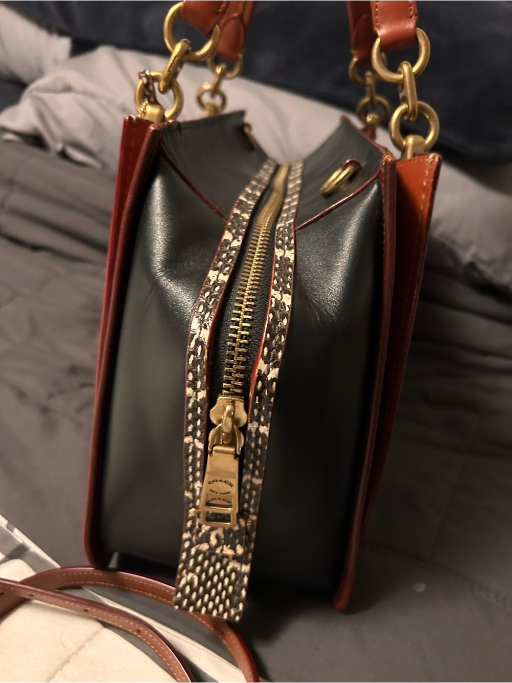 Coach Dreamer 36 With Snakeskin Trim part of rare coach collection - Picture 3 of 13